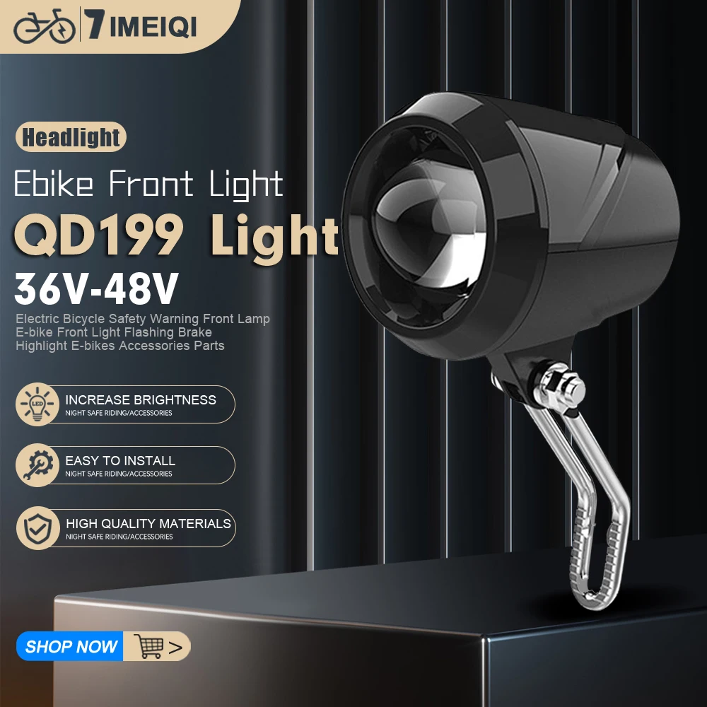

36 В 48 В передний фонарь для электронного велосипеда WUXING QD199 светодиодный передний фонарь для электрического скутера водонепроницаемая мощная фара для электрического велосипеда