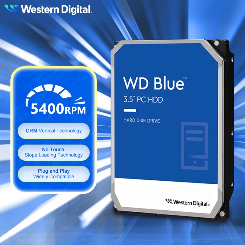 

Western Digital WD Internal Hard Disk Drive 3.5 Inch SATA 3 6Gb/s 5400RPM 1TB 2TB HDD for Laptop Desktop PS4 PS5 X-Box