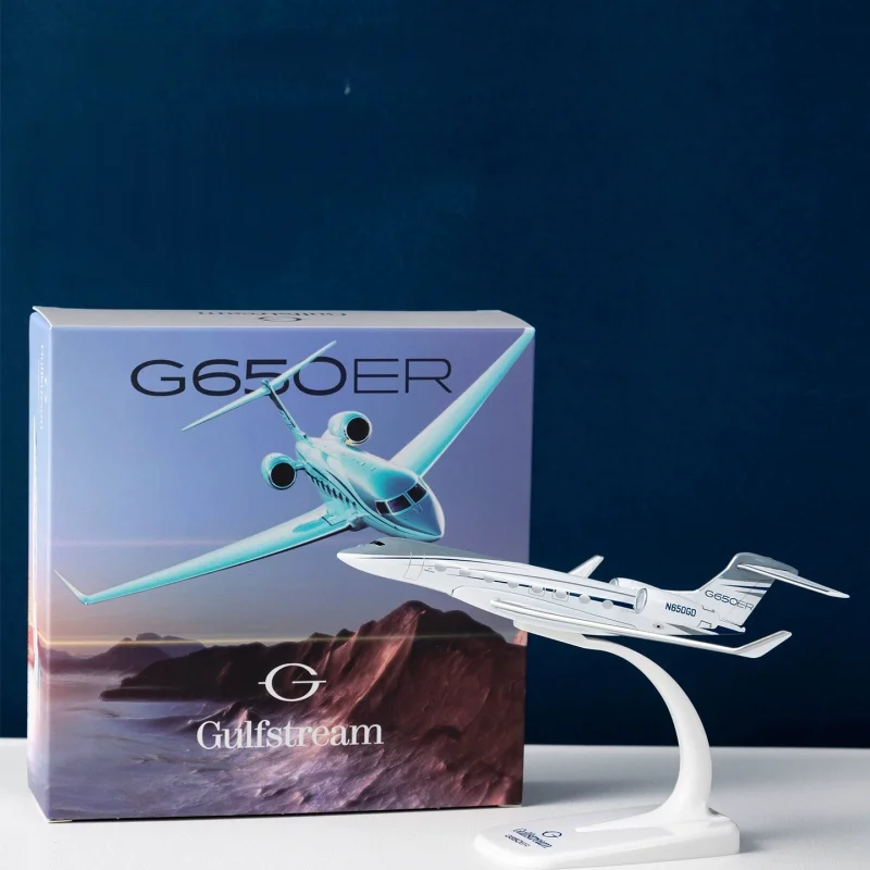 

16cm 1:200 Scale G650er Business Aircraft Diecast Alloy Finished Airplane Prototype With Base Collection Decoration Display Toys