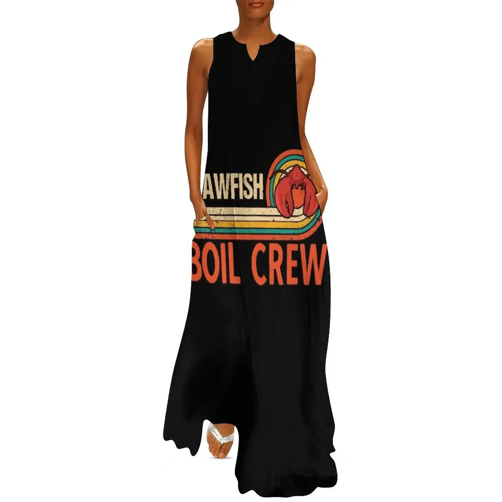 

Funny Crayfish Crawfish Lobster Vintage Seafood Sayings Long Dress elegant women's sets Womens dresses loose women's dress Dress