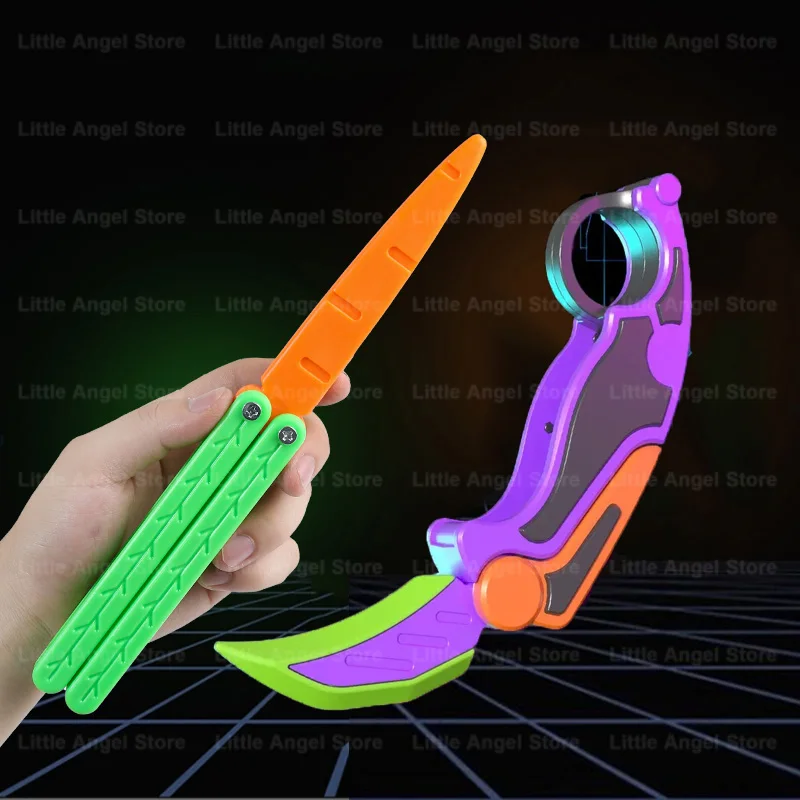 Neue 3D Gedruckt Schwerkraft Klaue Messer Spielzeug Stress Relief Schmetterling Zappeln Hand Greifer Sensorischen Spielzeug Klapp Klaue Messer Rettich für Geschenk