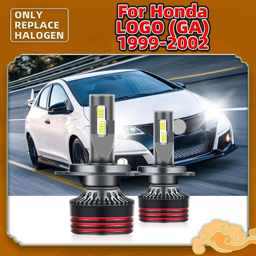 LED Headlights 33000LM 220W H4 Bulbs For Honda Logo (GA) 1999 - 2002 2001 2000 Replace Auto Hi Lo Beam Headlamps 12V Luces CSP