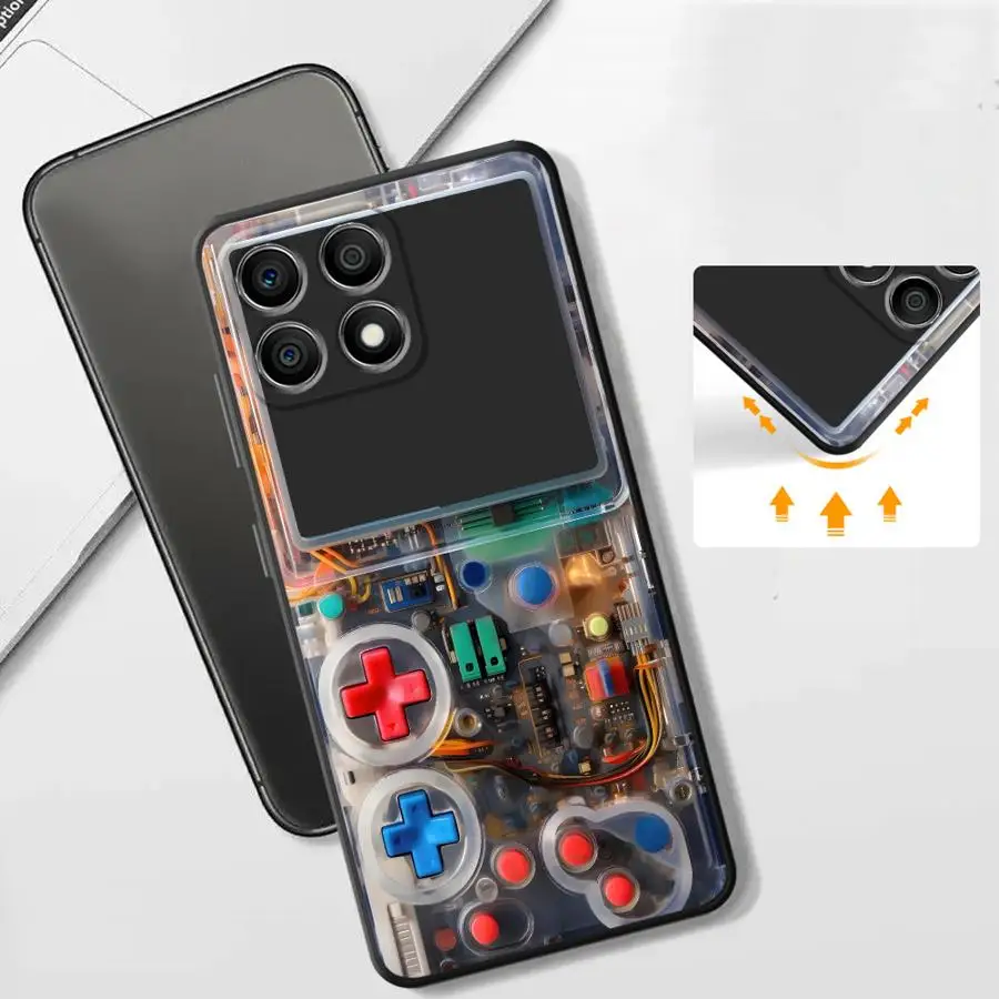 حافظة صور لوحدة التحكم في الألعاب لهاتف Honor X5b Magic5Lite X6 X7 X9a 200 400 Lite X8 8X 70 90 غطاء هاتف ناعم أسود #5