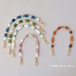 New Woman Bag Accessory Colorful Wood Resin Beads Part Handcrafted Wristband Phone Case Strap Women Replacement Bag Handle Chain