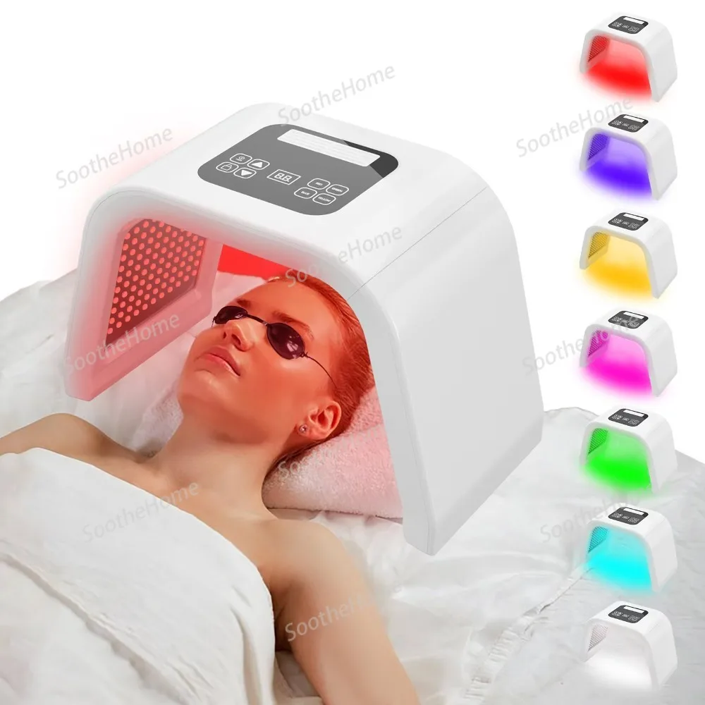 LED Spectrometer, 7-Color Photon Skin Rejuvenation Device, Foldable Skin Rejuvenation Light Device, Red Light Beauty Instrument