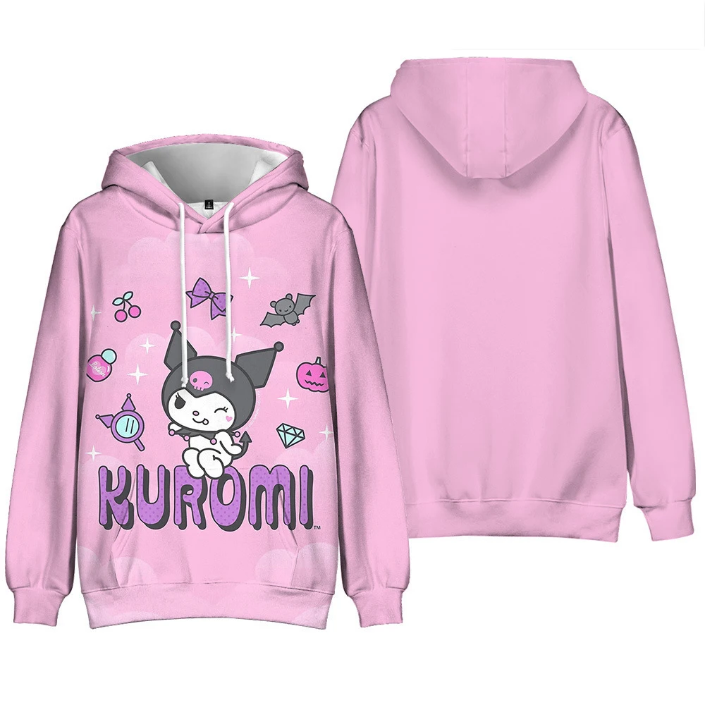 MINISO Girls Anime Cute Kuromi 3d Printed Women\'s Hoodies Girl Long Sleeve Hooded Sweatshirt Girls Lovely Pullover Tops Clothes