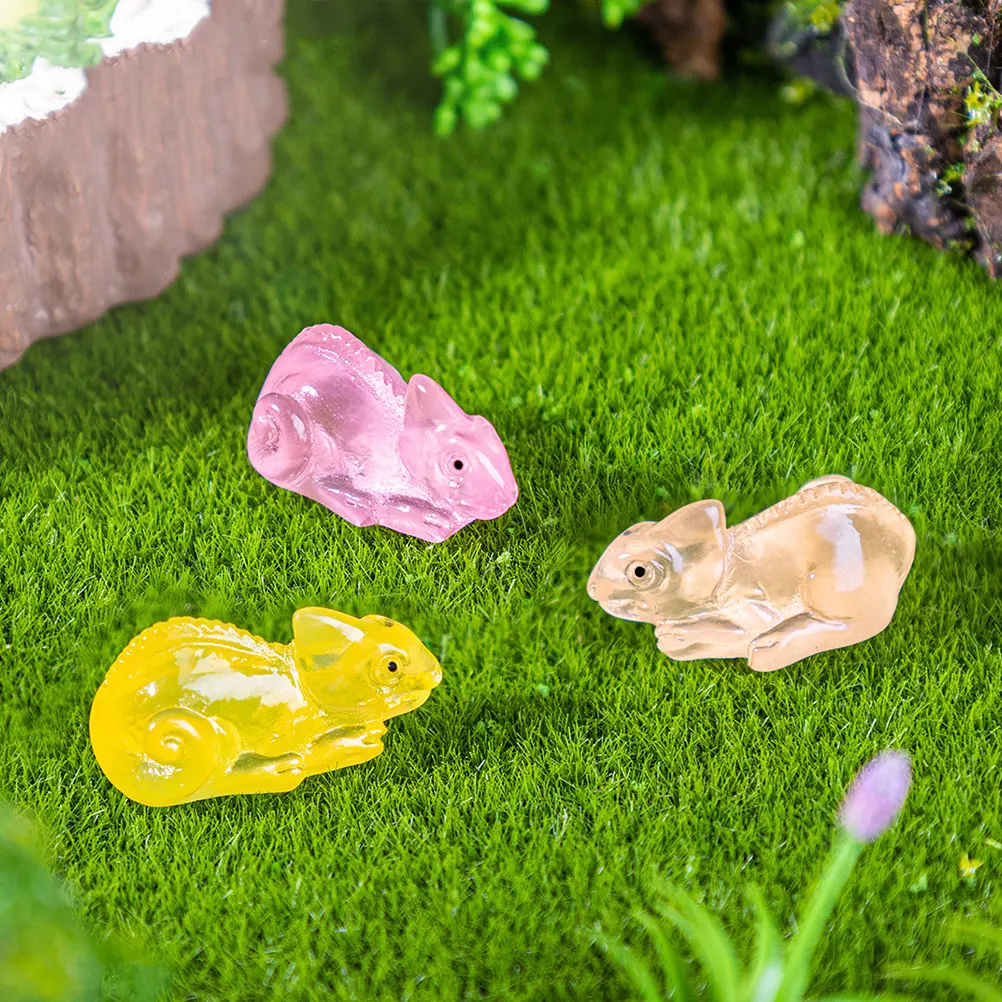 

20 Pcs Luminous Gecko Ornaments Mini Lizard Figurine Glow The Dark Miniatures Glowing Landscape Animals Toys Figure