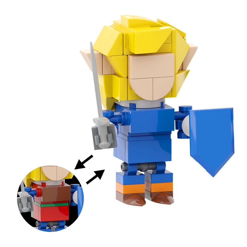 MOC Zeldaed Hyrule Castle-Juego de bloques de construcción DIY, arquitectura de fortaleza militar, modelo de Castillo Medieval, conjuntos de juguetes de montaje