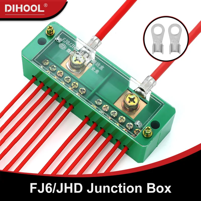 

FJ6/JHD Junction Box 2-IN Multiple-OUT Electric Meter Wire Connector 3-IN Splitter Terminal Block 4-IN Distribution Box