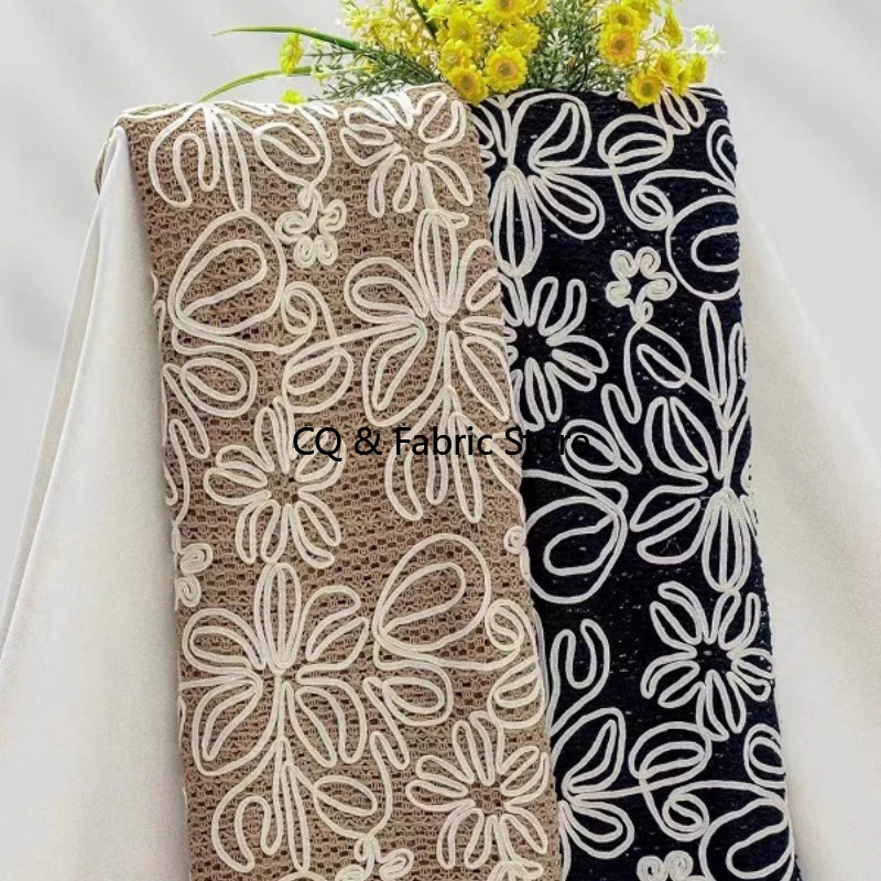 

Сетчатая кружевная ткань с вышивкой хризантемы для модных платьев, дизайнерская ткань на дворе
