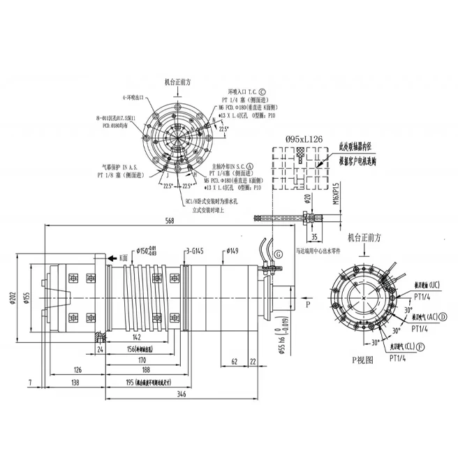 New Various 12000rpm Cnc Machine Tool Oil Cooling Belt Direct-Drive Precision Spindle For Precision Machining