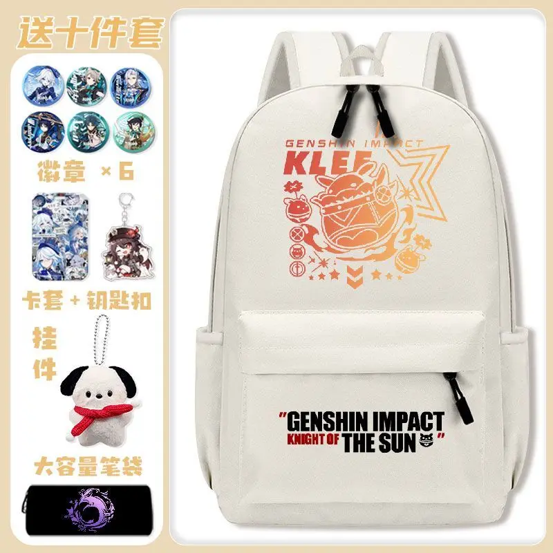 Genshin Impact Element Anime Boys Elementary Middle School Large Capacity Girls Protection Lightweight Double Shoulder Back