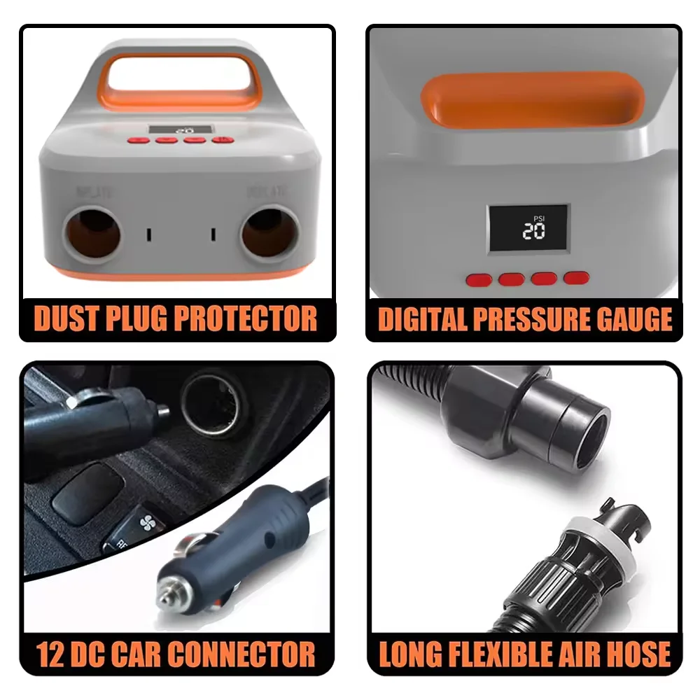 Pompa di Gonfiaggio Wireless Portatile Ricaricabile Digitale Automatica per Pneumatici Auto