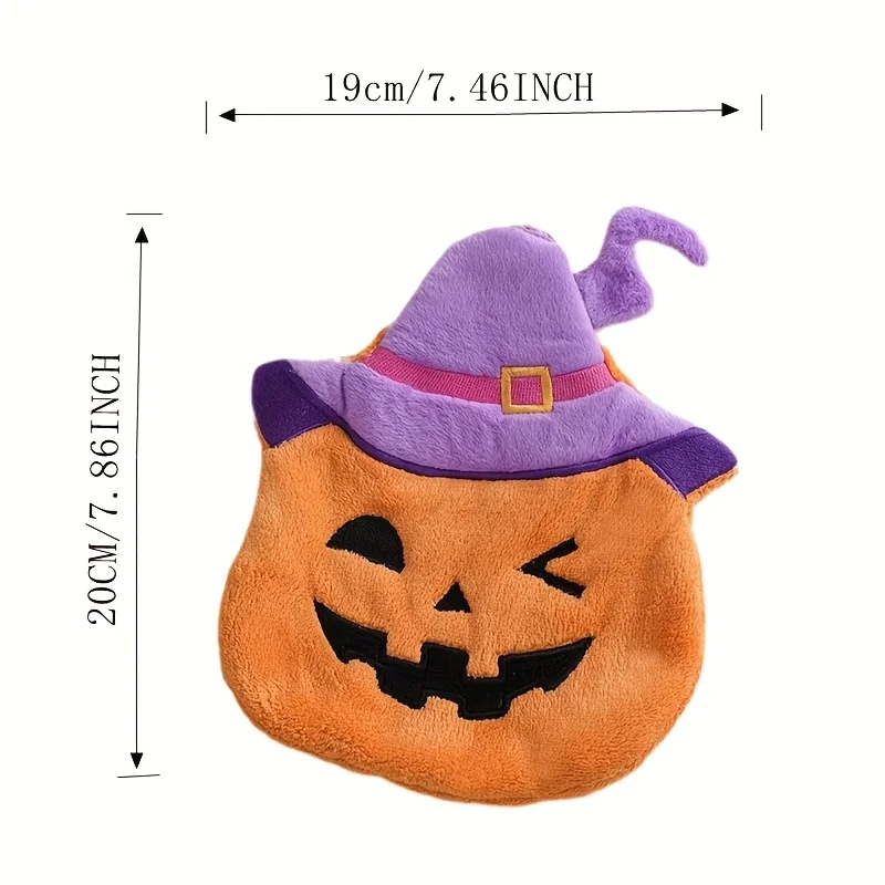 1pc Halloween Pumpkin Coral Fleece Hand Towel - Cute Cartoon Pumpkin Design,Perfect for Kitchen,Bathroom,and Party Decorations