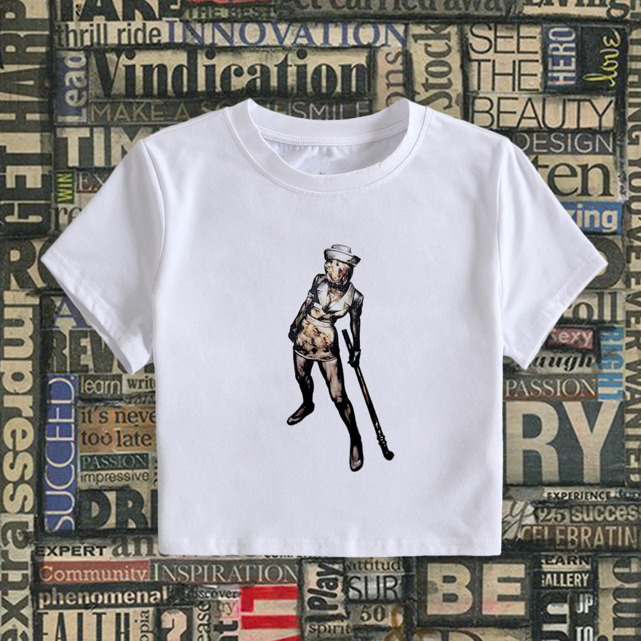 

Gothic punk casual Harajuku T-shirt graphic print harajuku hiphop rock streetwear fashion sexy clothing summer crop tops emo