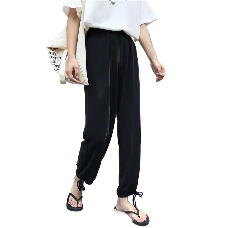 

Chiffon pants women summer autumn 2024 new loose feet carrot pants casual wild thin elastic waist