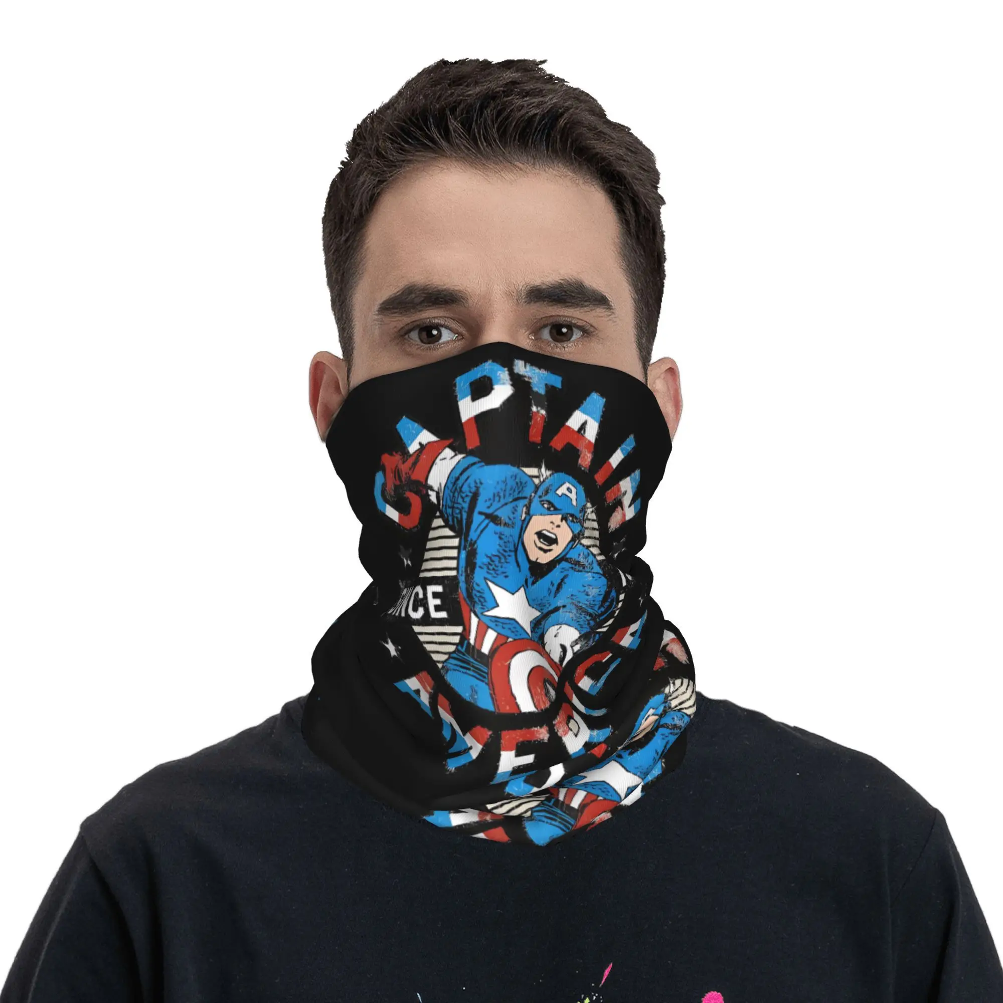 Captain America Tactical Suit Balaclava Hunting Fishing  Bicycle Mask Anti-UV Soft Bike Tactical Mask Autumn y2k Funny Scarves