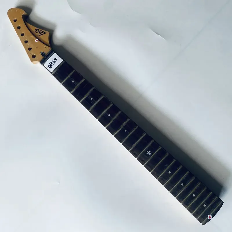 

IN589 Unfinished Electric Guitar Neck Genuine and Original LAG Maple with Rosewood 22 Frets for DIY Surface Damages and Dirty