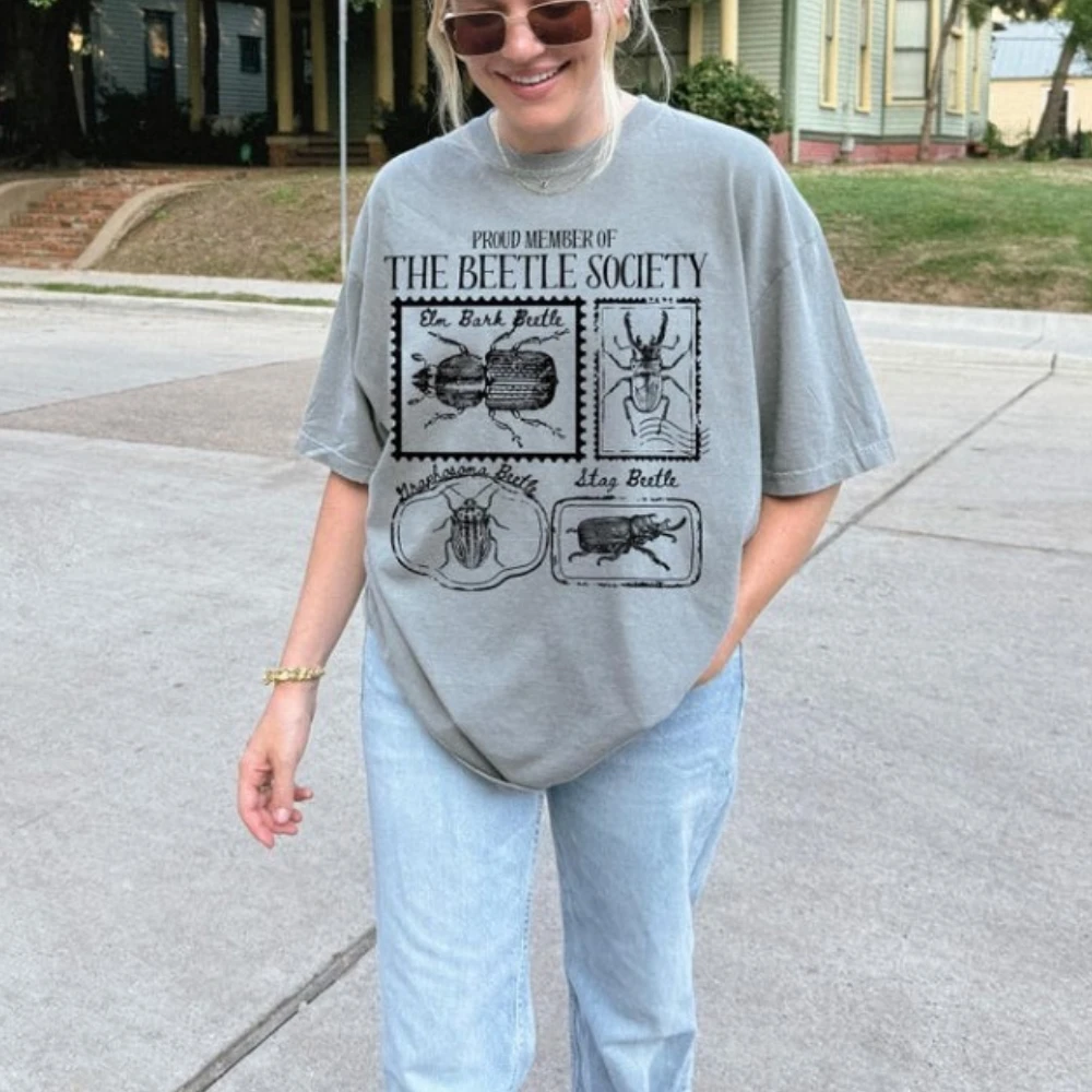 The Beetle Society T-Shirt Bug Shirt Stag Beetle Shirt Entomology Shirt Bug Lover Gift Bug Catcher Tops High Quality Cotton Tops