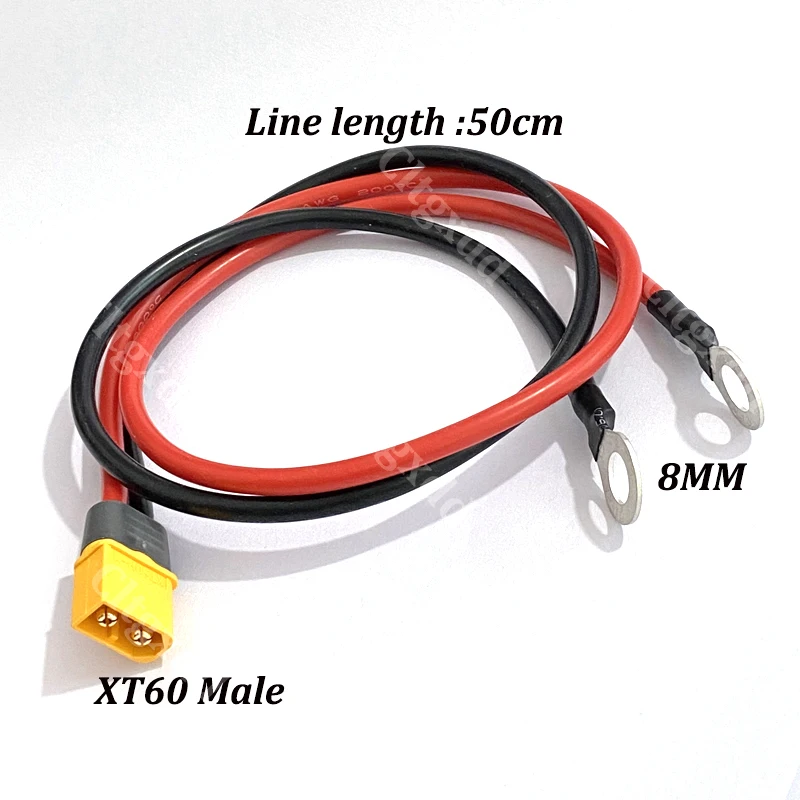 XT60 Stecker und Buchse - 8mm O-Ring-Anschluss 50cm AWG12 Weiches Silikonkabel für RC FPV UAV Lithium-Batterie ESC Ladetest – Detail 8