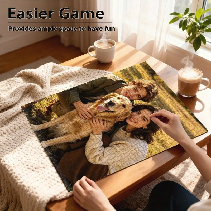 35/300/500/1000pcs Personalized Custom Photo Puzzle Wedding Photos Father's Day Back To School Halloween Christmas New Year