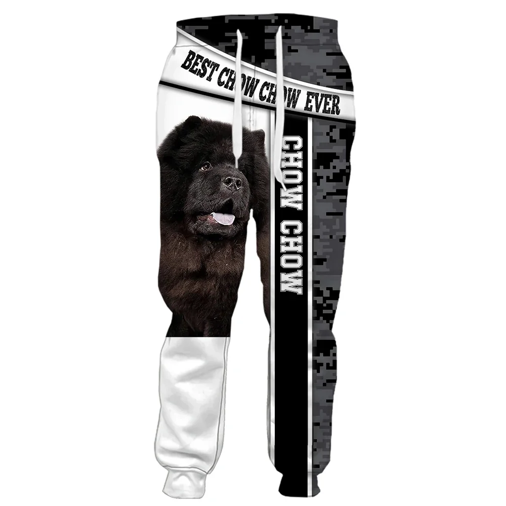 HX سراويل أنيقة تشاو تشاو أنا لست للجميع ثلاثية الأبعاد مطبوعة Sweatpants جيوب مرنة ملابس رياضية للجنسين ركض غير رسمي