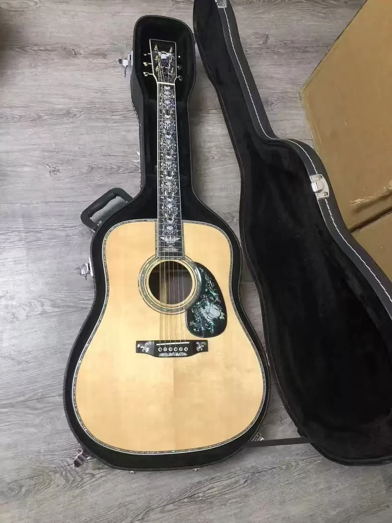 Solid wood 41 inch D100 mold solid wood with abalone inlay glossy paint acoustic acoustic guitar