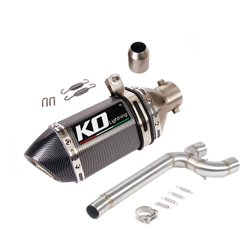 

For Yamaha FZ6 FZ6N FZ6S 04-11 Motorcycle Exhaust System Dual-outlet Pipe Mid Link Tube Slip On 51mm Muffler Removable DB Killer