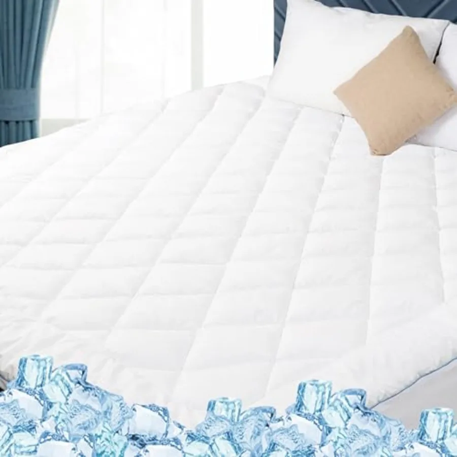 

Mattress Pad Cooling and Breathable -Fitted Deep Pocket 18-22 Inch Ultra-Soft Mattress Pad Fitted Deep Pocket Size Bed Topper f