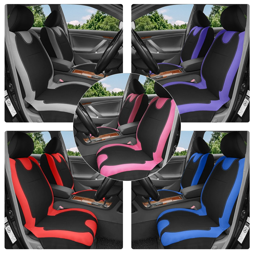 Universal Breathable Polyester Fabric Seat Covers Full Set Fit For Most Car SUV Truck Van Accessories Interior Airbag Compatible