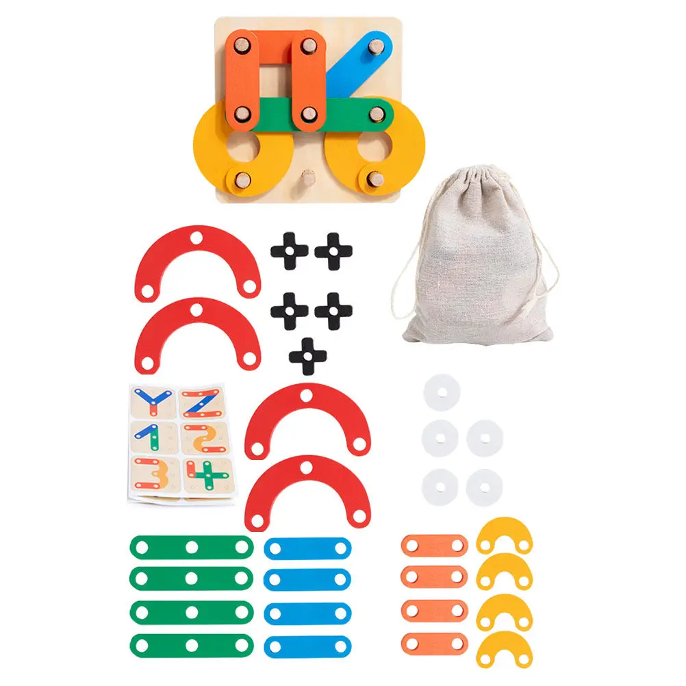 

1Set Cognitive Puzzle Wooden Learning Educational Children Plaything Household Early Childhood Colorful Shape Pattern
