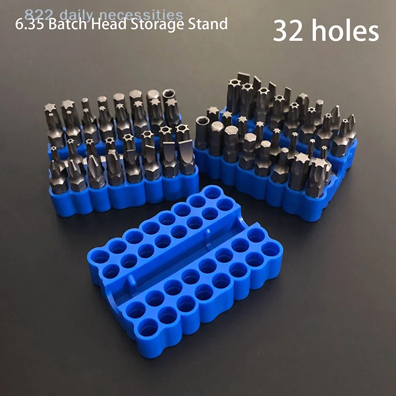 

convenient2pcs Bit Holder 32 Holes Bit Hex Shank Organiser Screwdriver Bit Holder Drill For Storage For 6.35MM Shank Storage Box