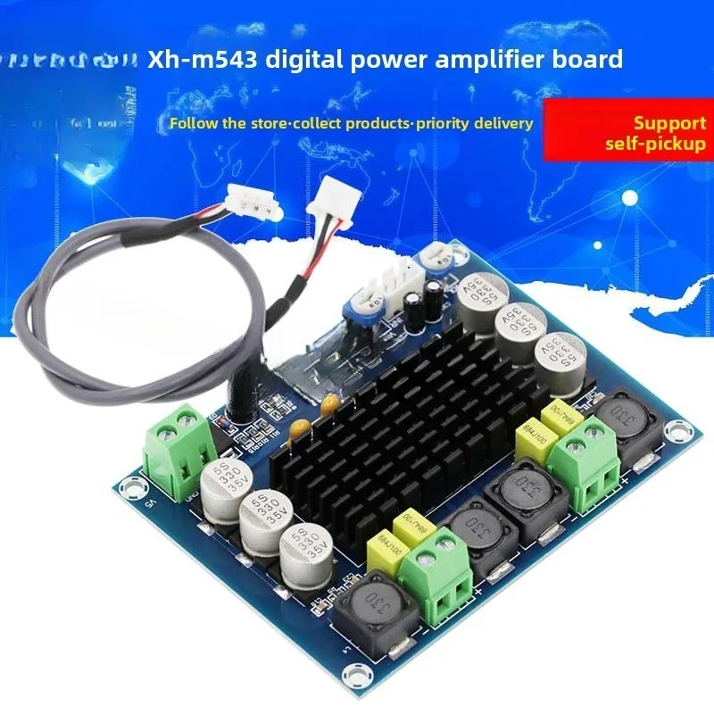 

Плата цифрового усилителя высокой мощности XH-M543 (модуль усиления звука TPA3116D2, 2-канальный, 2*120 Вт)