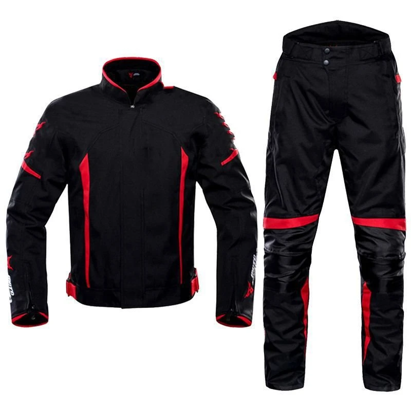 Four Seasons New Warm Detachable Cycling Suit Set, Anti drop Breathable Racing Suit, Off road Anti splash Motorcycle Suit