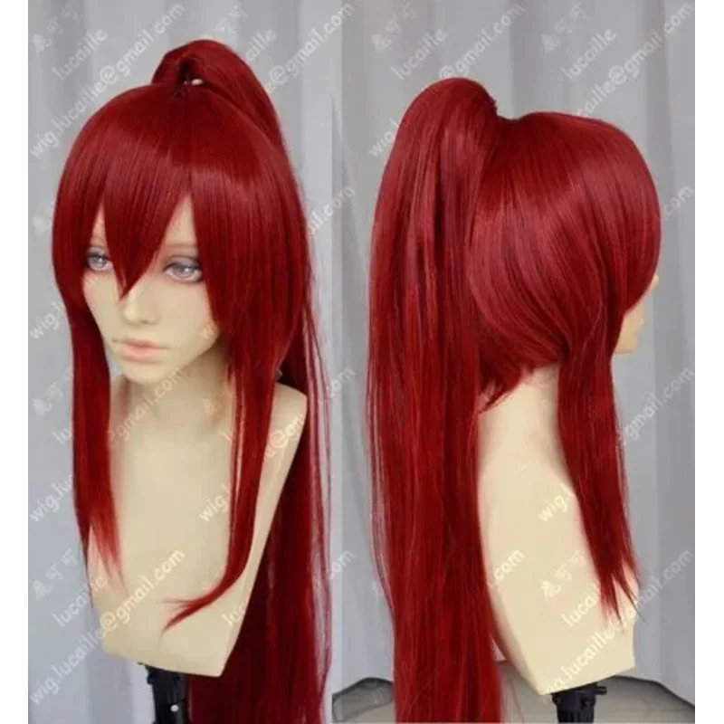 

new High Quality Fairy Tail Erza Scarlet 100cm Long Ponytail Cosplay Wig