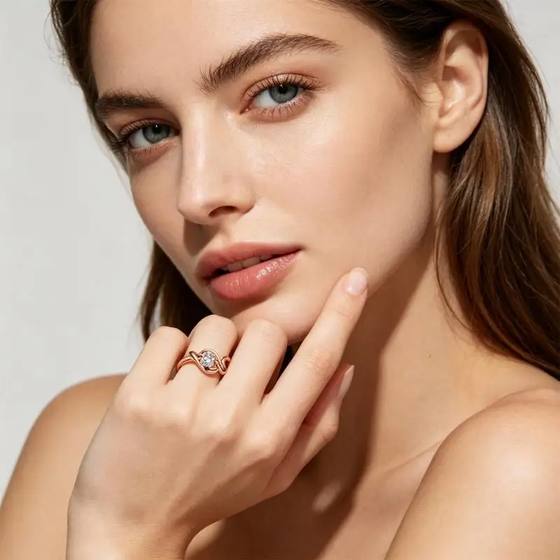 A52E Elegant Heart Jewelry Set Beautiful Crystal Necklace Studs Earrings Suitable for Layering and Enhancing Evening Outfit