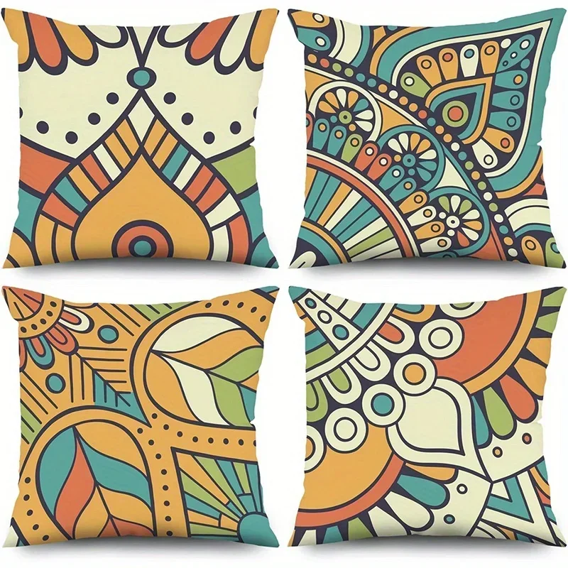 Home Decor Colorful Geometric Pattern Printed Pillowcase Cushion Cover Suitable Sofa Bedroom Car Pillow Cover