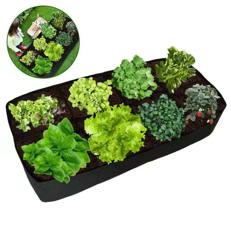 Garden Planting Bag Felt Multi-grid Planting Bag Vegetable Planting Pot Plant Flower Flower Pot Plant Nutrition Bag