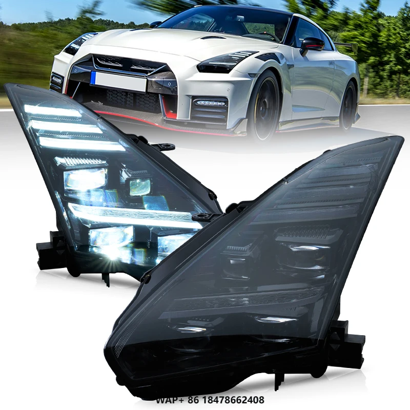 

VLAND LED Modify Style Front Light Car Accessories R35 Headlight Assembly 2008-2023 Modified LED Lens for Nissan GTR