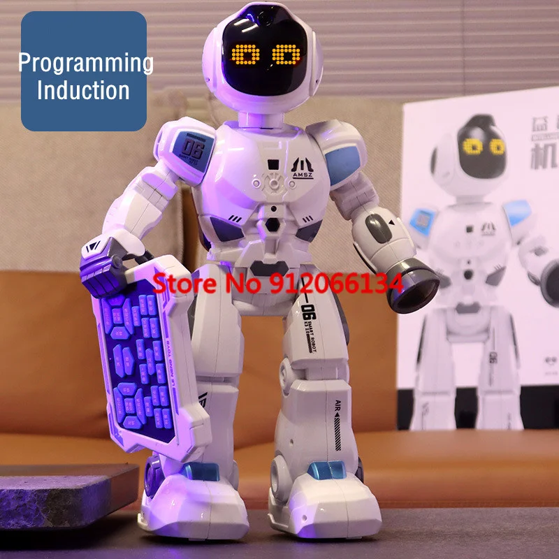 Touch Interactivet Early Education Remote Control Robot 40 Minutes Battery Life Intelligent Programming Subject Teach RC Robot