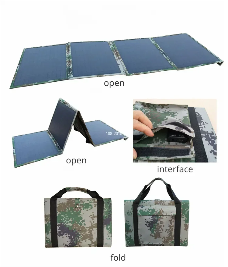 100W Solar Panel Folding Bag Output Solar Charger Portable Foldable Solar Charging Device Outdoor Portable Power Supply