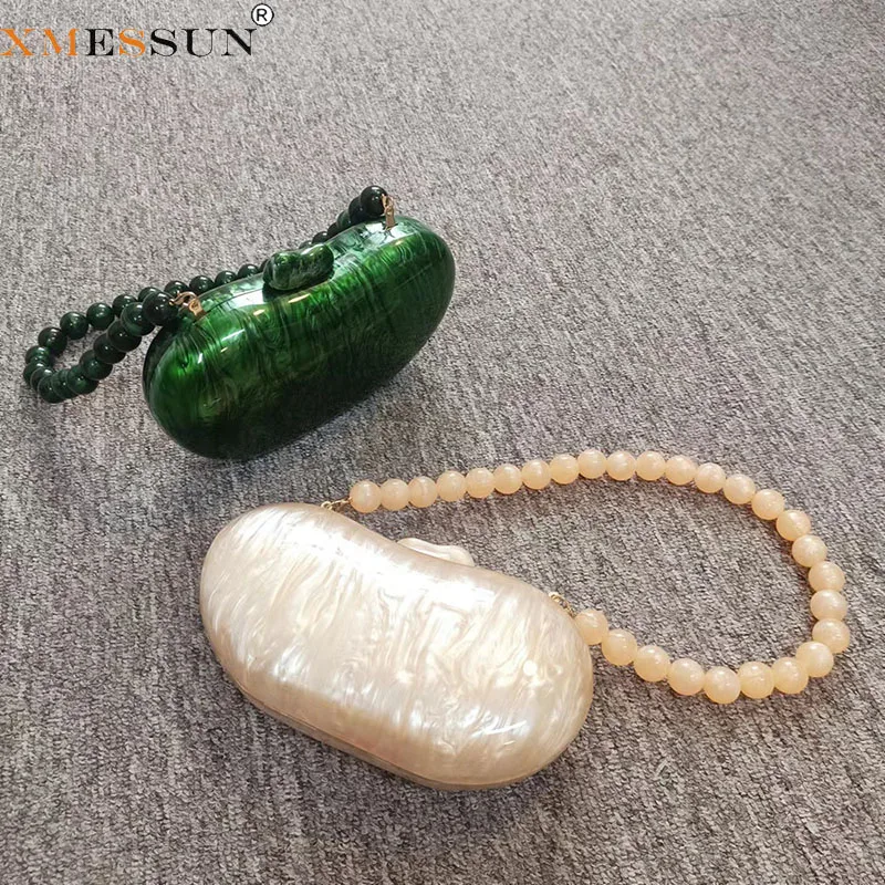 XMESSUN New Acrylic Beaded Evening Clutch Bag for Women,Fashion Design Female Wedding Party Purses Chain Shoulder Crossbody Bags
