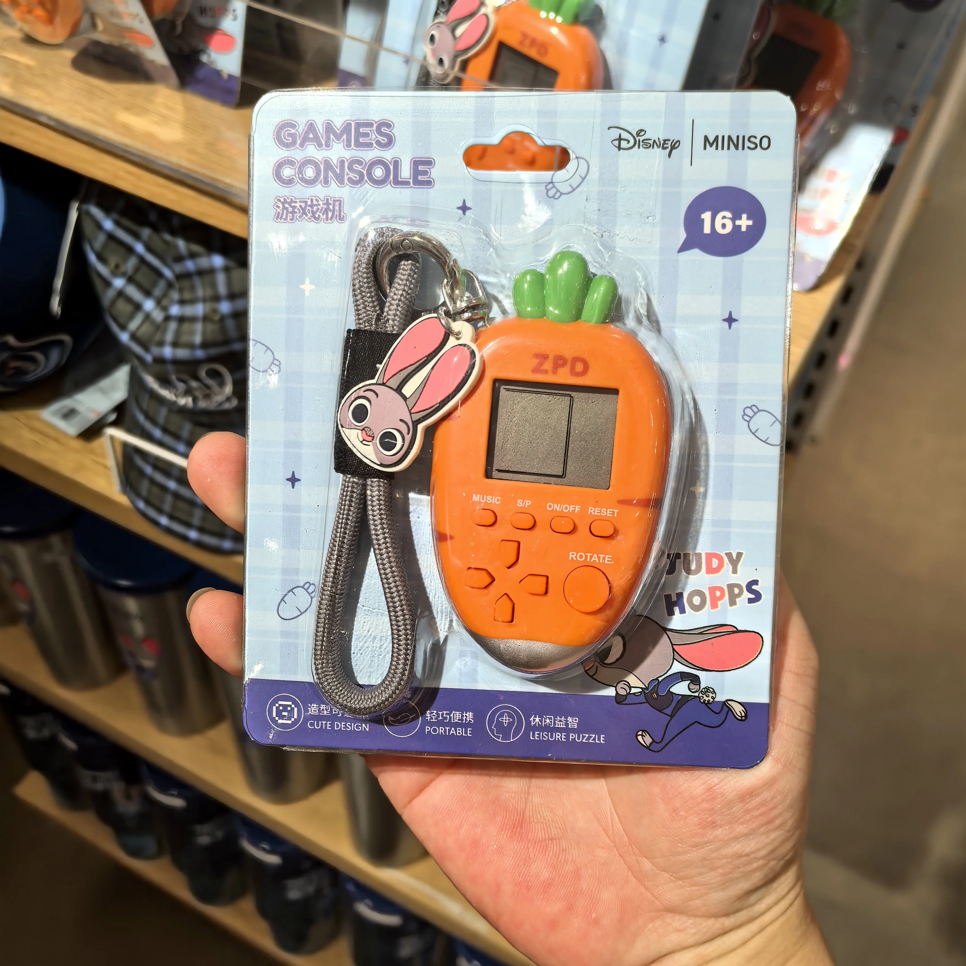 Bunny Police Officer Judy Game Console Charm - Cute Carrot Bag Keychain, Cartoon Anime Accessory Kawaii Mini Gift for Kids