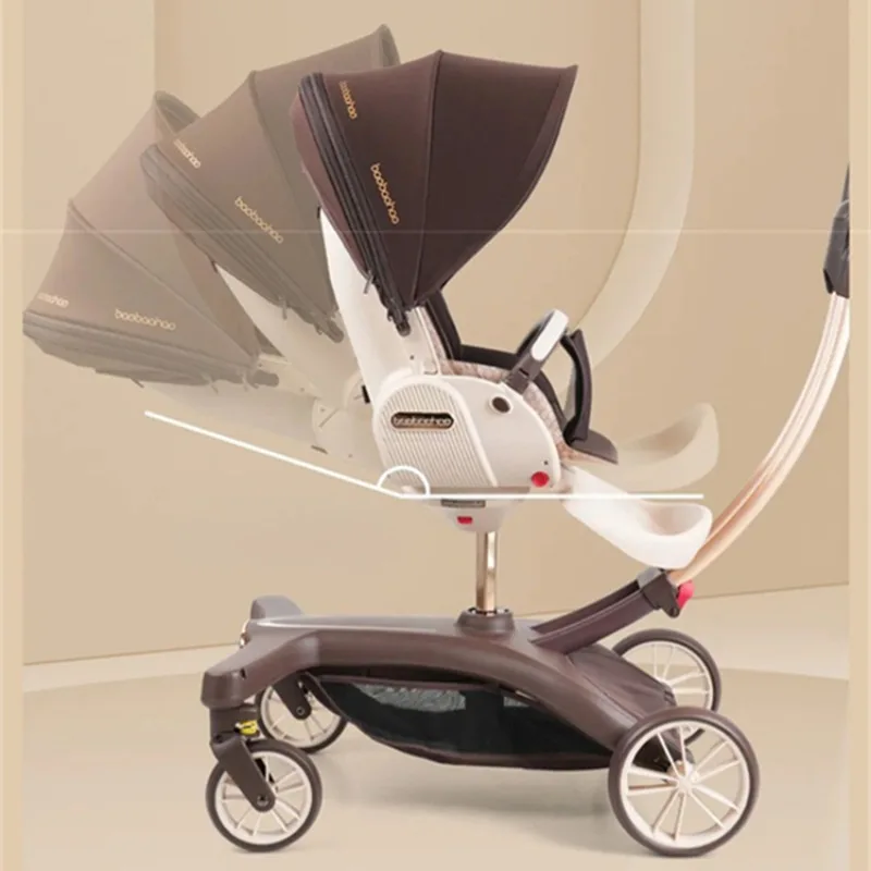 High Appearance Can Sit and Lie Baby Stroller for Newborns, Two-way Rotatable Folding Umbrella Car, High View Children\'s Trolley