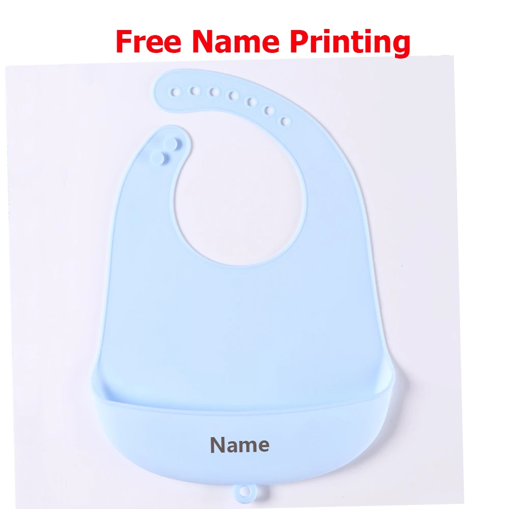 Silicone Bib Baby Drool Catcher with Free Name Engraving Creative Gifts Customized for Boys and Girls