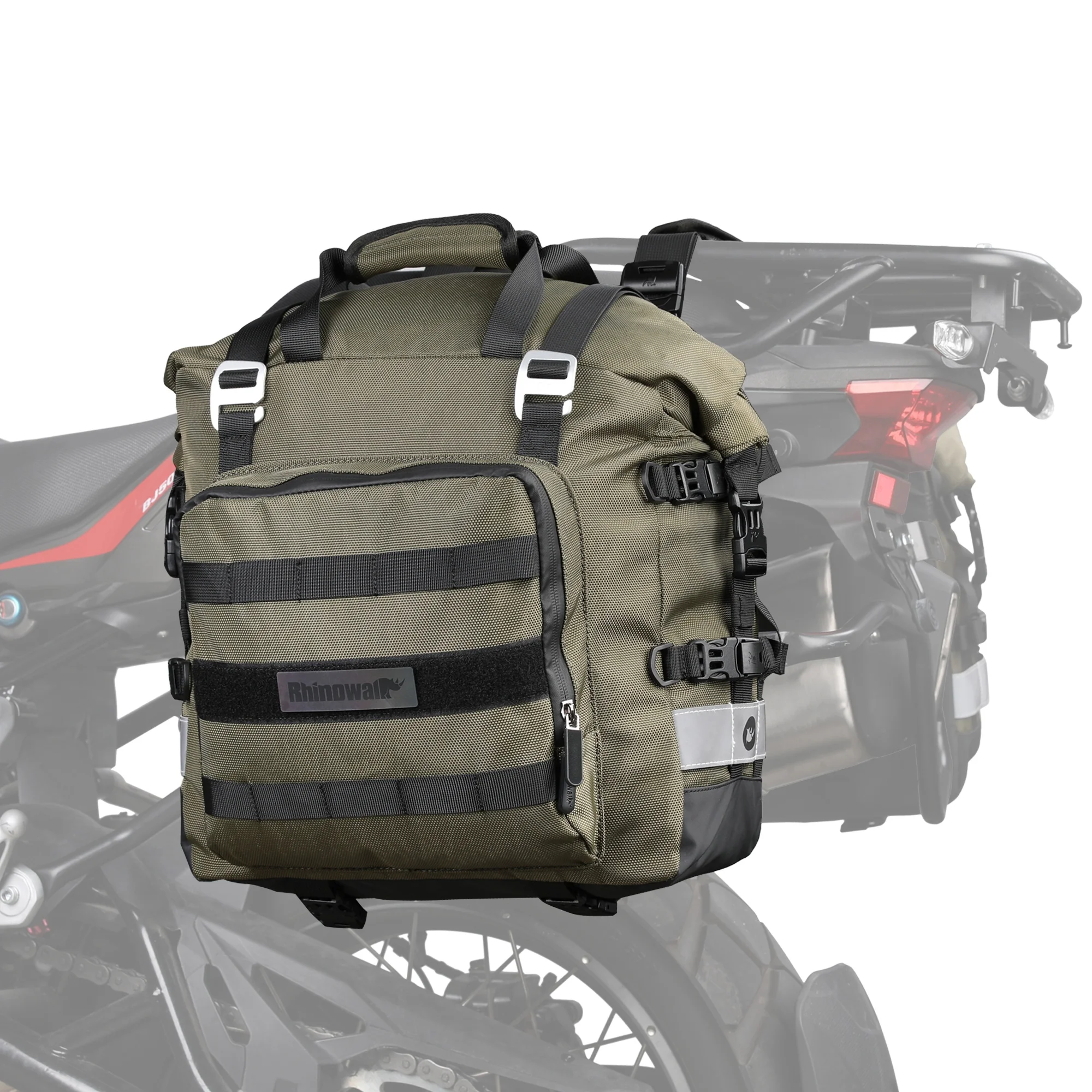 Custom 20L Rhinowalk Motorcycle SaddleBag Sturdy Drift Bike Side Bag for Touring Adventure for Luggage Storage