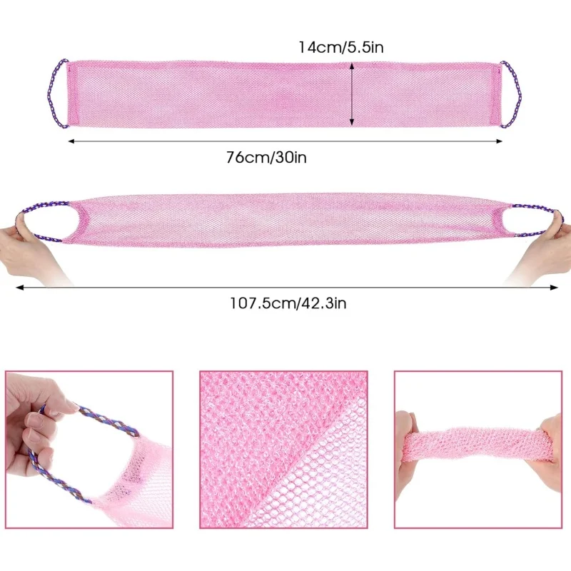 African Exfoliating Bath Net Set of 2,Extra Long Back Scrubber - Deep Cleansing Body Scrub for Shower,Exfoliator for Men & Women view 2