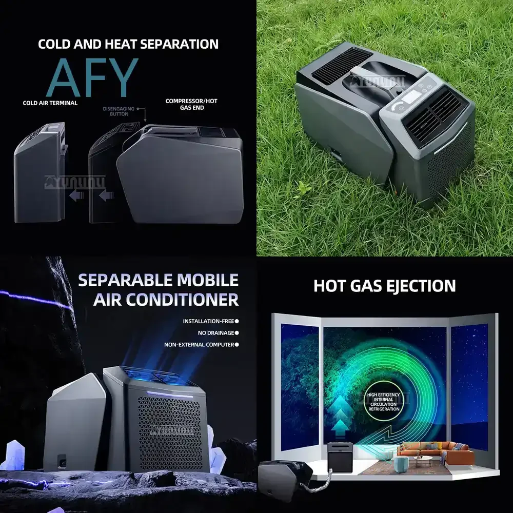 2025 Version Mobile Air Conditioner Portable Outdoor for Smartphone Tablet Laptop for Home Office Camping Travel Cooling Fan