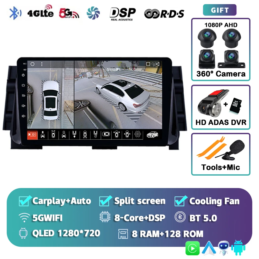 Qualcomm Snapdragon Android 15 Carplay Auto Radio Multimedia Speler Voor Nissan Kicks Micra P15 2016-2020 Dsp Autoradio GPS