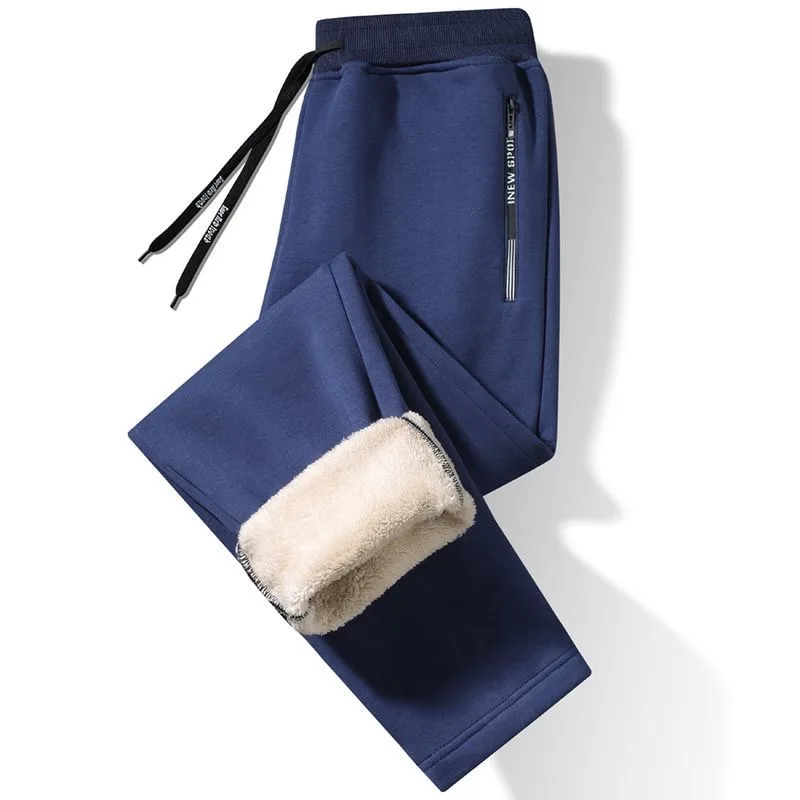 2024 Autumn and Winter New Fashion Sports Plus Fleece Thick Warm Pants Men's Casual Loose Comfortable Large Size Pants M-7XL
